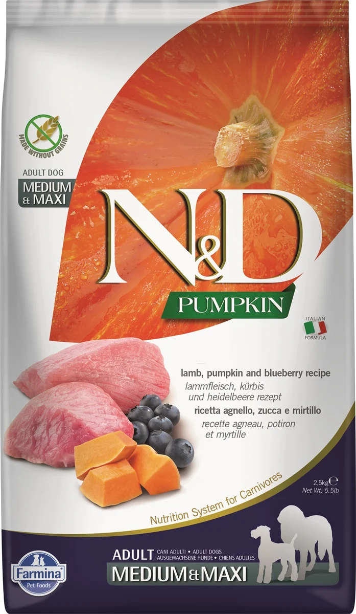 FARMINA N&D PUMPKIN LAM ADULT MED/MAX 2,5 KILO