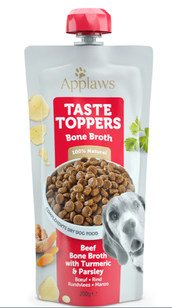 APPLAWS DOG TASTE TOPPERS BEEF BONE BROTH 200 ML.