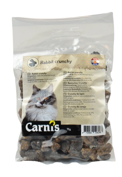 Carnis crunchy 100% rabbit (kattensnack) 75gr