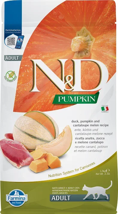 FARMINA N&D PUMPKIN EEND, POMPOEN & MELOEN ADULT 1,5KG