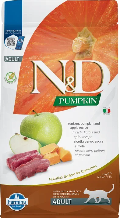 FARMINA N&D PUMPKIN HERT, POMPOEN & APPEL ADULT 1,5KG