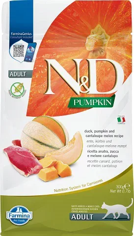 FARMINA N&D PUMPKIN EEND, POMPOEN & MELOEN ADULT 300G