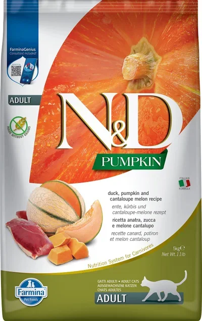 FARMINA N&D PUMPKIN EEND, POMPOEN & MELOEN ADULT 5KG