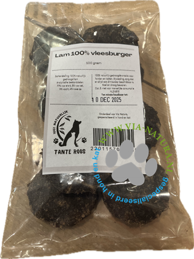 TANTE ROOS - VLEESBURGER LAM 100 GRAM